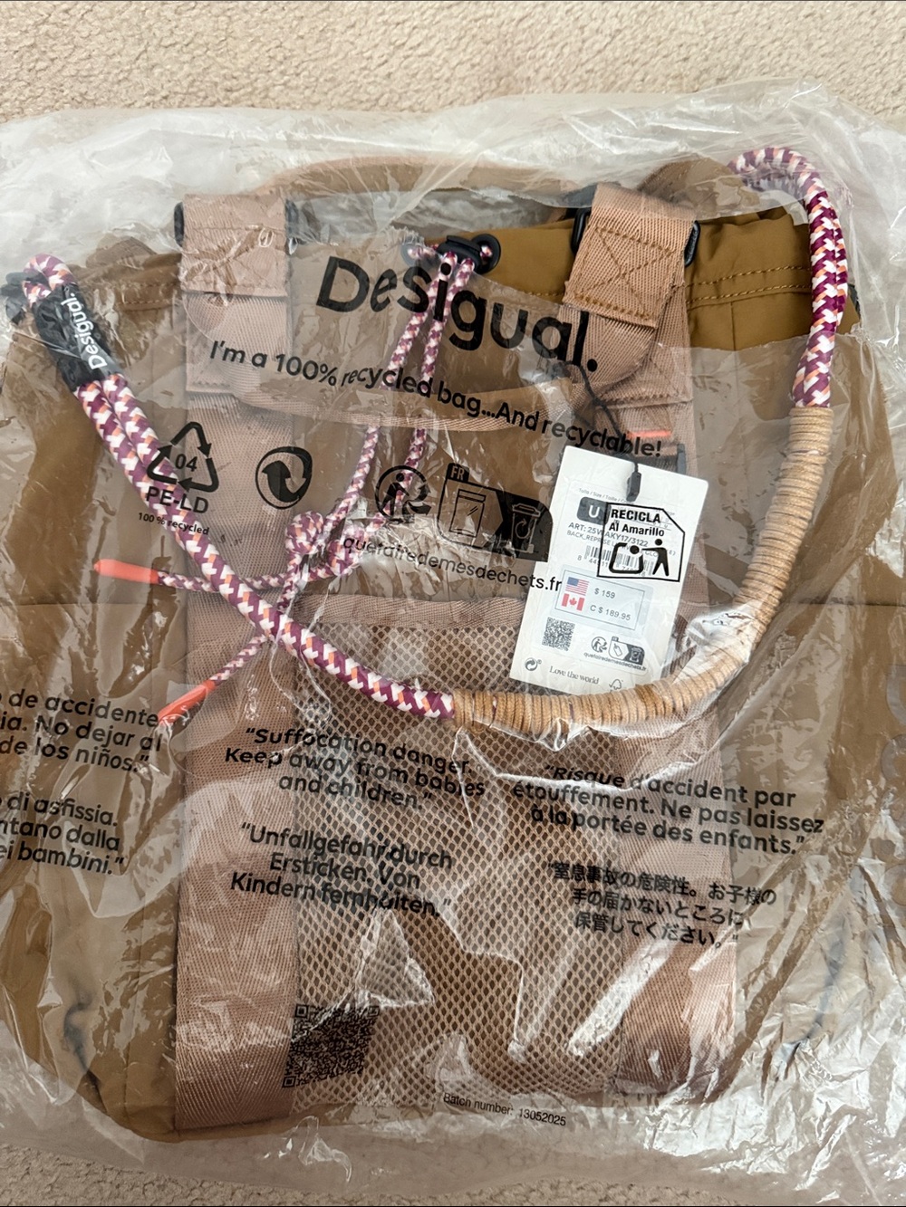 Desigual Multi Position Backpack with Drawstrings - NWT - Picture 6 of 6